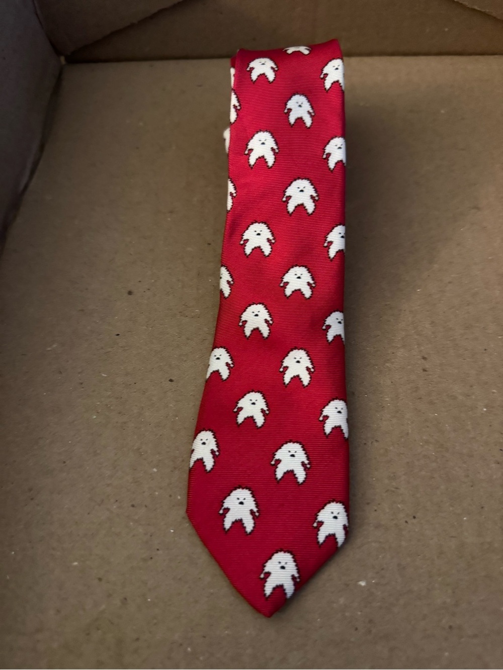 J. Crew Crewcuts 100% Silk Tie Kids 2-7 42” Length Holiday Red Yeti Christmas